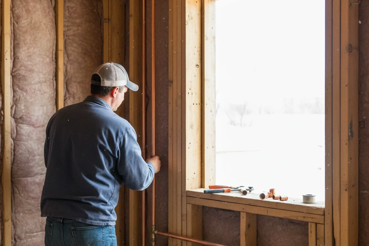 Licensed plumber running new copper supply lines in a Spotsylvania home